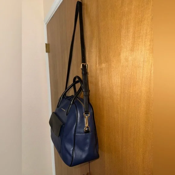 Vera Bradley Leather Satchel Crossbody – Navy & Black - Picture 14 of 16